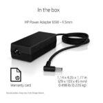 HP 65W AC Charger Adapter 4.5mm Without Power Cable for HP Pavilion Black - Image 3