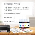 Splashjet 003 Compatible Refill Ink for Epson L3110, L3150, L3250, L3252, L3115, L3116, L3101, L3210, L3215, L3216, L3151, L3152, L3156, L5190 Printers (Multicoloured, 70gm) - 501737 - Image 4