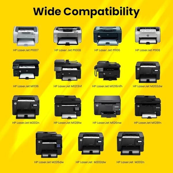 88A Toner Cartridge, CC388A Toner Compatible with HP Laserjet Printers P1007,P1106,P1108,P1008,M1213nf MFP,M1136 MFP,M126nw MFP,M1216,M1218nfs, M128fw MFP,M128fn MFP,M226DW,M202DW-1 PCS - Image 2