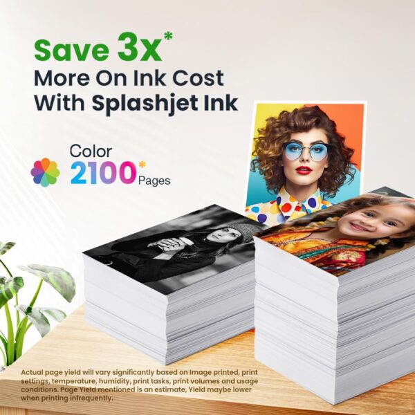 Splashjet T673 Compatible Refill Ink for Epson L805, L800, L1800, L810, L850 Printer - Compatible Ink Bottle for Epson T673 Ink Code (70gm x C/M/Y/Bk/LC/LM) Ink Color (Set) - 501717 - Image 5