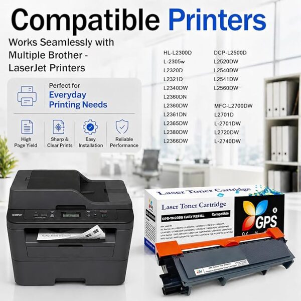 Brother Compatible TN 2365 Toner Cartridge for Brother DCP L2541DW,HL-L2321D ,L2361DN,L2366DW,L2320d,L2520D,MFC-L2701D,L2701DW Laser Printer - High Yield Printing Solution - Image 2